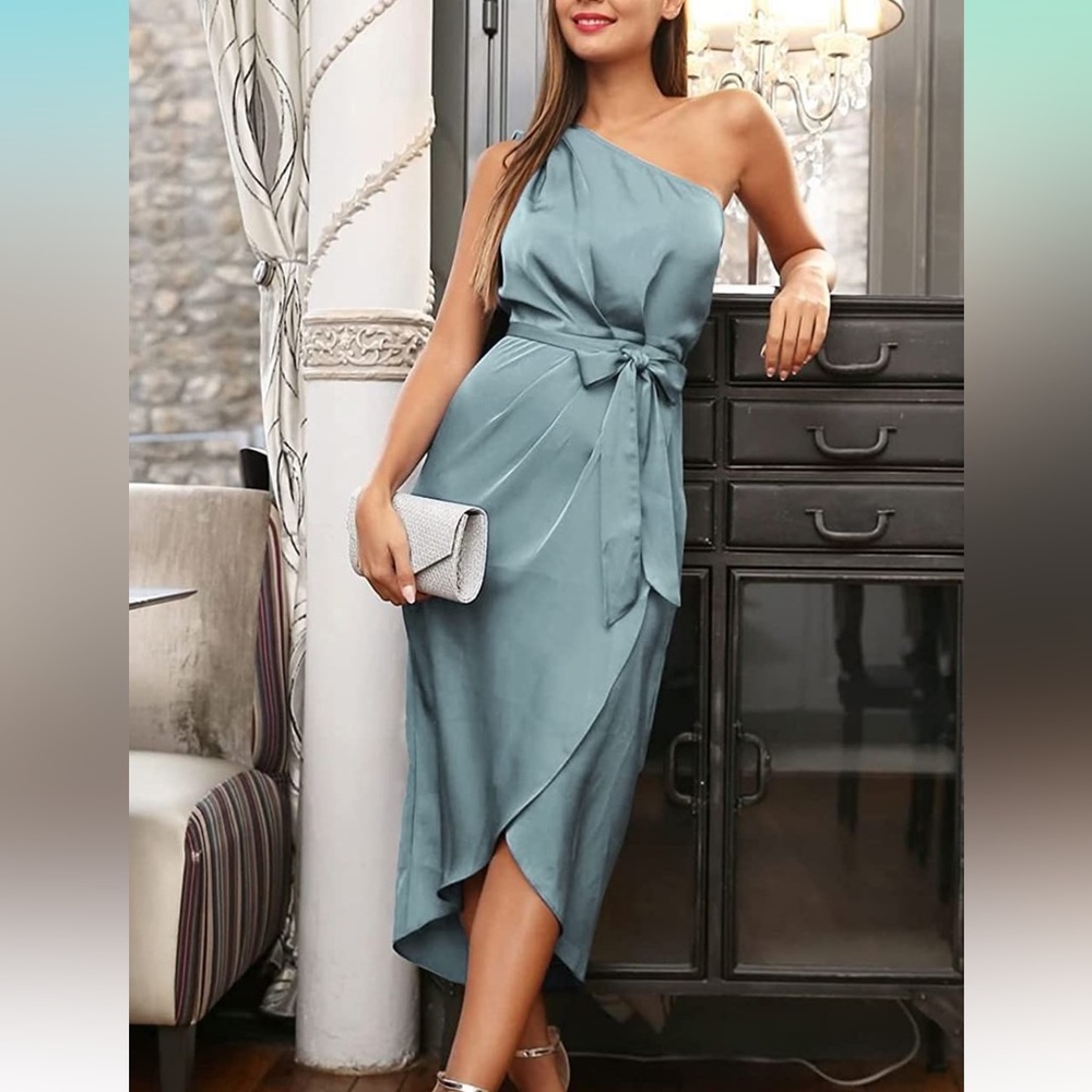 Blue midi dress